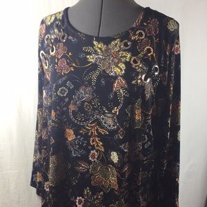 MSK Women Multi Colored 3/4 Sleeve Dress Size 1X